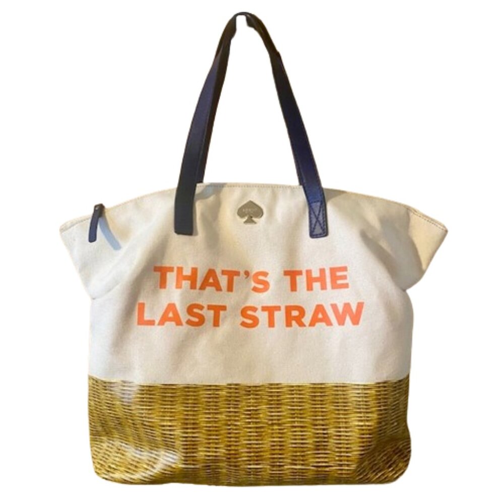 Kate Spade That's The Last Straw Tote Canvas